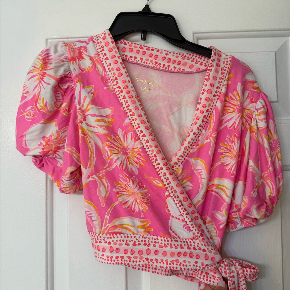 Lilly Pulitzer Pink and White Floral Blouse
